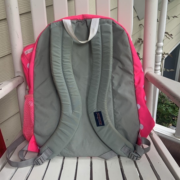 Jansport Big Student Backpack | Pink & White Polka Dots - Picture 2 of 16